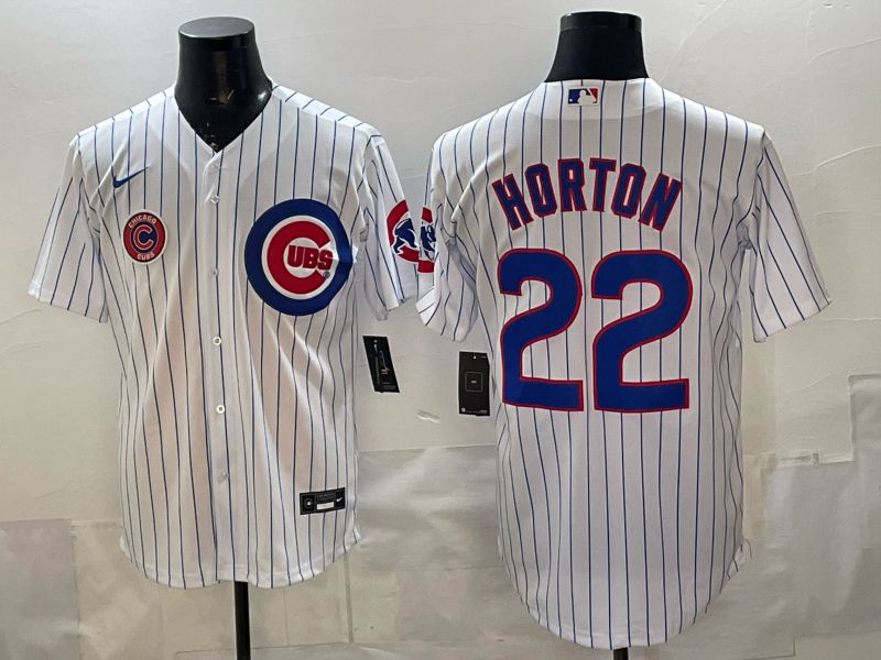 Men Chicago Cubs #22 Horton White Stripe Game 2026 Nike MLB Jersey style 001->chicago cubs->MLB Jersey